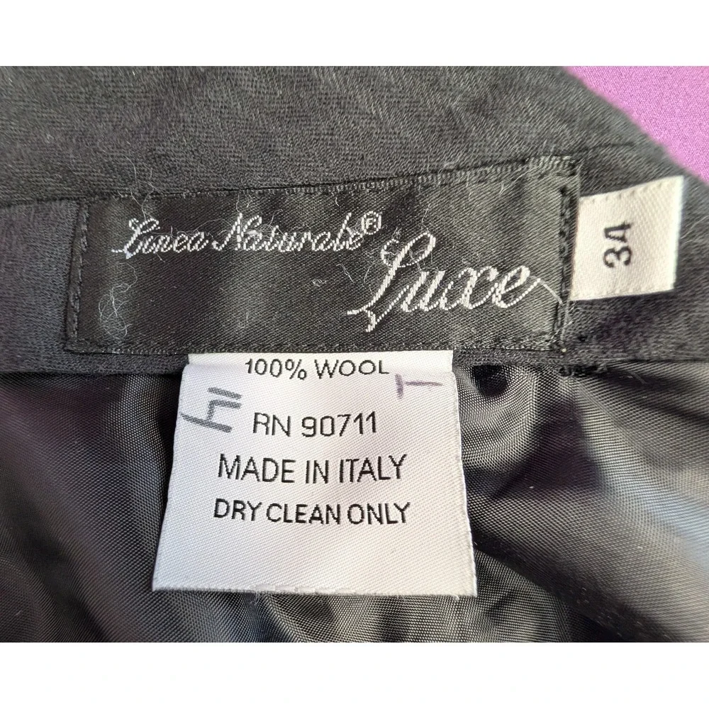 Linea Naturale Luxe 100% Wool Birdseye Pants Italian Sage Gray Size 34X31